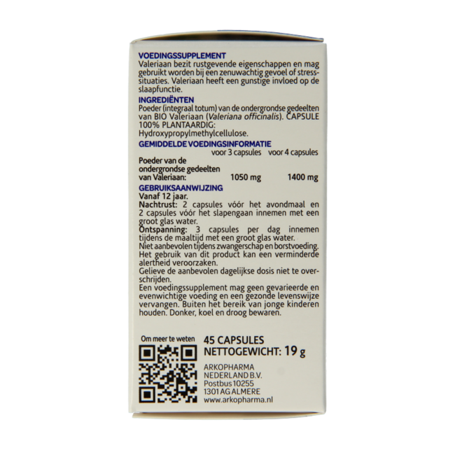 Valeriaan bio 45 Capsules