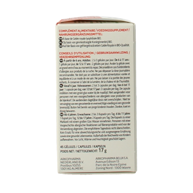 Arkogélules Gelée Royale Bio 45 Gélules