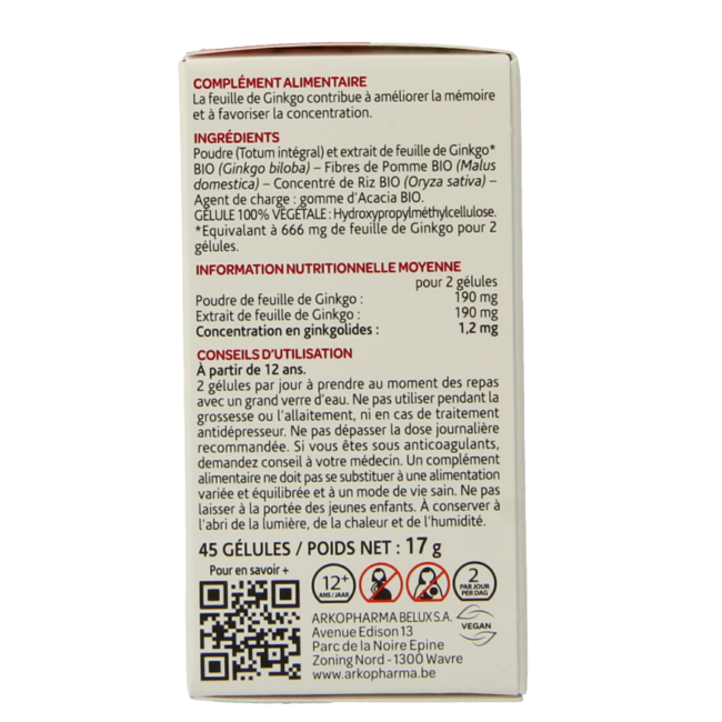 Ginkgo bio 45 Kapsułek