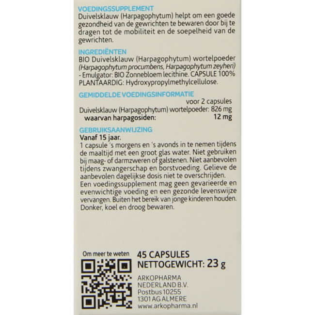Arkocaps Devil's Claw organic 45 Capsules