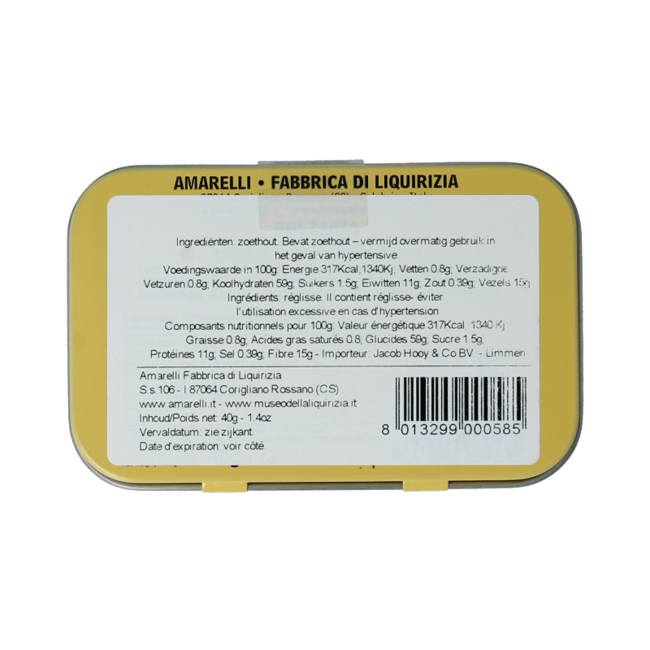 Amarelli Lorbeer-Lakritz Dose Stücke pur 40 Gramm