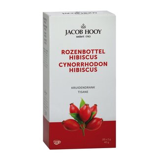 Jacob Hooy Rosehip and hibiscus tea bags 20 bags