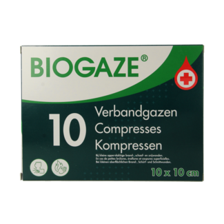 Biogaze Dressing Gauze/Compress 10 x 10cm 10 Pieces