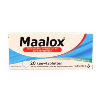 Maalox Maalox 200/400 mg, 20 comprimidos masticables