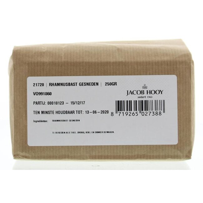 Jacob Hooy Corteccia di Ramno (Frangula) tagliata 250 Grammi