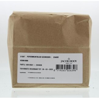 Jacob Hooy Jacob Hooy Pepermuntblad gesneden brunch 250 Gram
