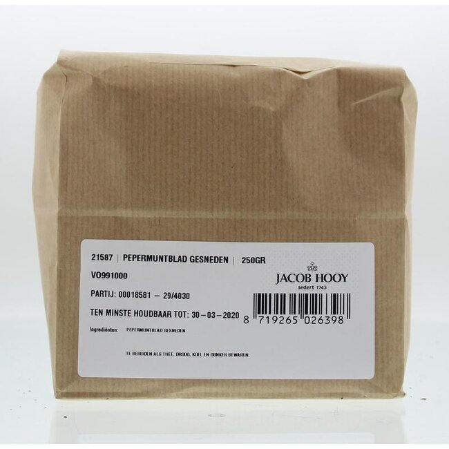 Foglie di Menta Piperita Tagliate Jacob Hooy 250 Grammi