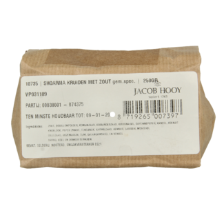 Jacob Hooy Jacob Hooy Shawarma Spices 250 Gram
