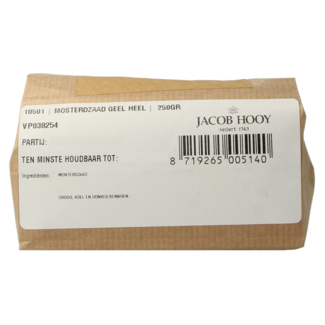 Jacob Hooy Jacob Hooy Semillas de mostaza amarilla enteras 250 gramos