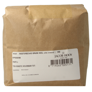 Jacob Hooy Jacob Hooy Whole Brown Mustard Seeds 1 Kilogram