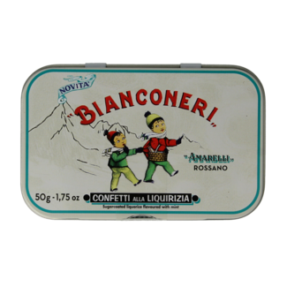 Amarelli Laurel liquorice peppermint white tin 50 Gram