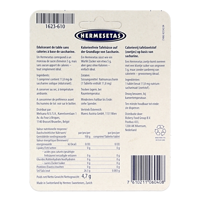 Hermesetas Dolcificanti 400 Compresse