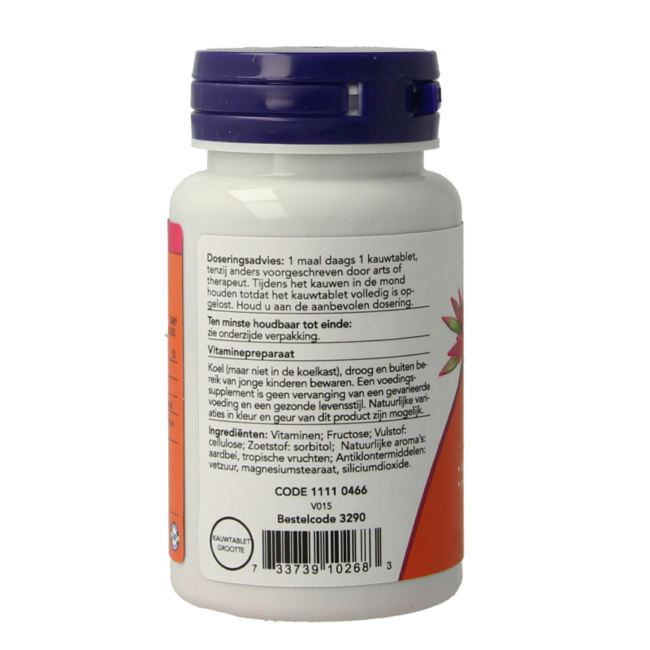 NOW Vitamin B12 1000 mcg und Folsäure 100 mcg 100 Kautabletten