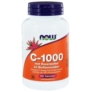 NOW Vitamin C-1000 with rose hip and bioflavonoids 100 Tablets