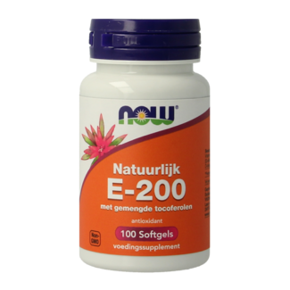 NOW Vitamin E-200 natürliche gemischte Tocopherole 100 Softgels