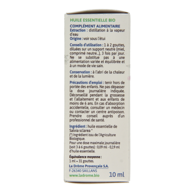Ladrome Muskatellersalbei-Öl Bio 10 Milliliter