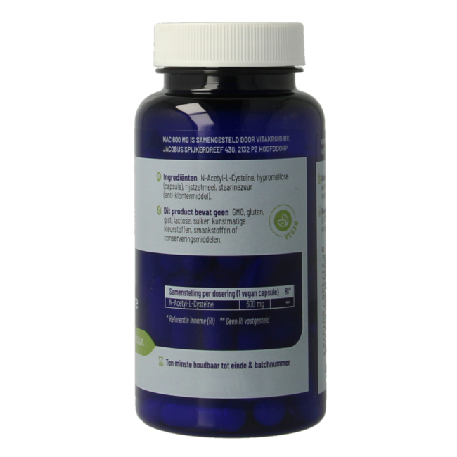 NAC 600mg N-Acetyl-L-Cysteine 60 Vegetarische capsules