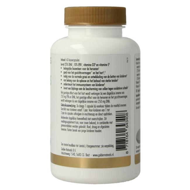 Golden Naturals Oméga 3 huile de poisson enfants 60 capsules