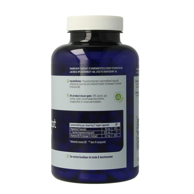 Taurato de Magnesio con Vitamina B6 (P-5-P) 180 cápsulas vegetales