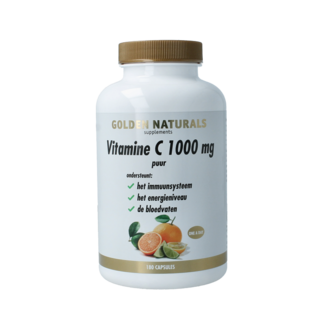 Golden Naturals Vitamine C 1000 puur 180 Vegetarische capsules