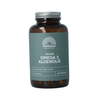 Mattisson Vegan omega 3 algenolie DHA 150mg EPA 75mg 180 Vegetarische capsules