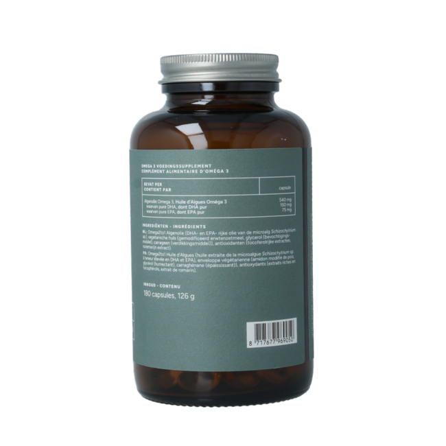 Omega 3 vegano aceite de algas DHA 150mg EPA 75mg 180 cápsulas vegetarianas