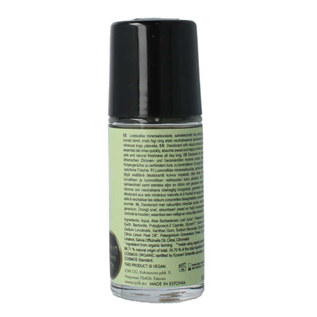 Joik Organics desodorante mineral de limón y geranio vegano 50 mililitros