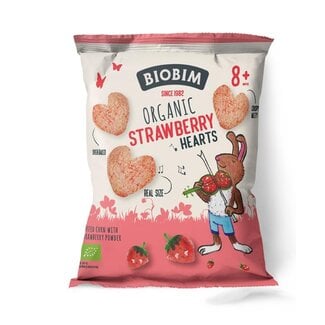 Biobim Cœurs à la fraise 8+ mois bio 20 grammes