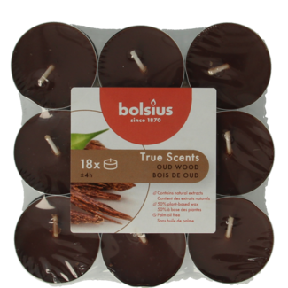 Bolsius Bougies chauffe-plat Bolsius True Scents Oud Wood 18 pièces