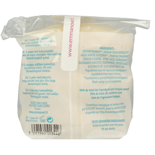 Emma Noel Coconut Soap, 3 Pieces