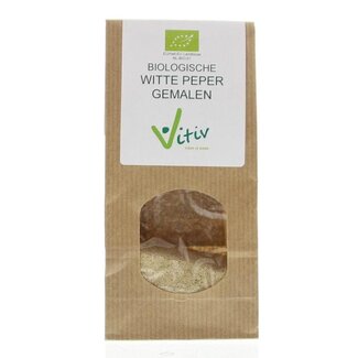 Vitiv Vitiv White pepper ground organic 40 Gram
