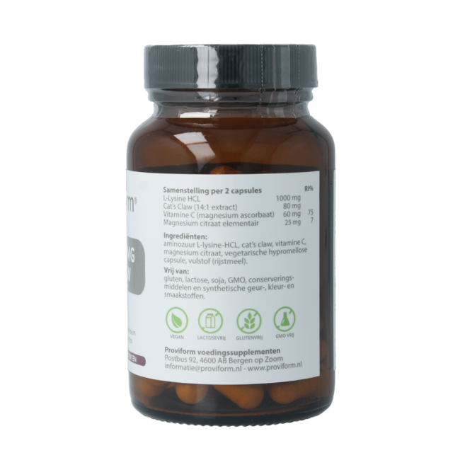 L-Lysine 500mg & cats claw 60 Vegetarische capsules