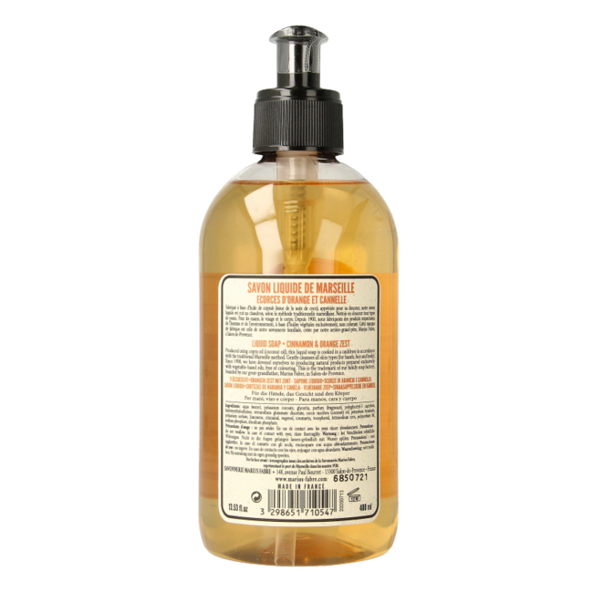 Marius Fabre Orange Cinnamon Soap with Pump 400 ml