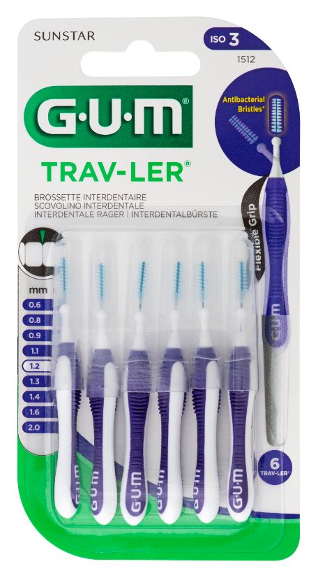 GUM Trav-ler cepillos interdentales 1200 µm morados 6 unidades