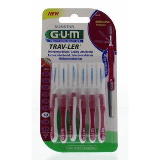 GUM GUM Trav-ler Interdental Brushes 1.4mm 6 Pack