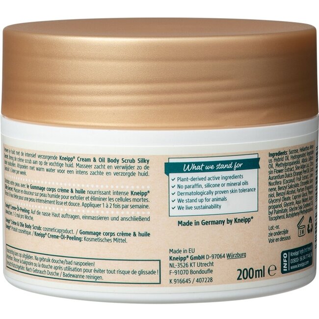Kneipp Scrub Corpo Crema e Olio Silky Secret Fiore dell'Albero della Seta 200 Millilitri