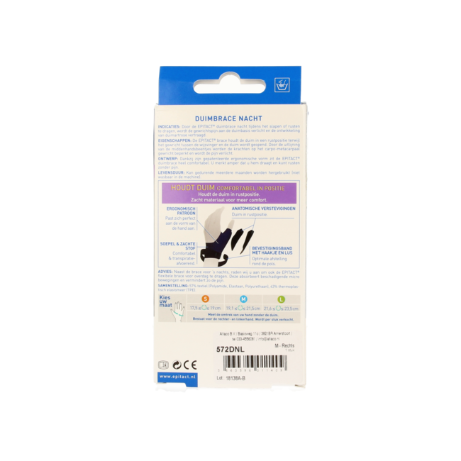 Epitact Thumb Orthosis Night Right Size M 1 Piece