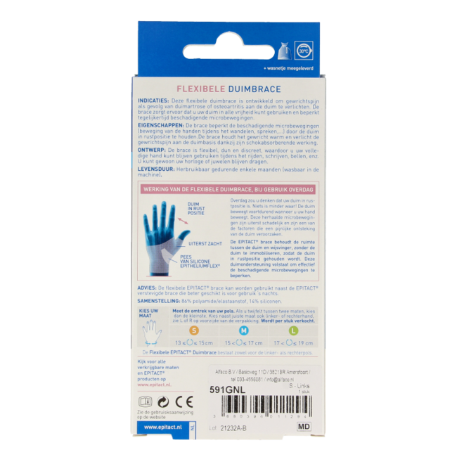 Órtesis de pulgar de día izquierda talla S 1 unidad