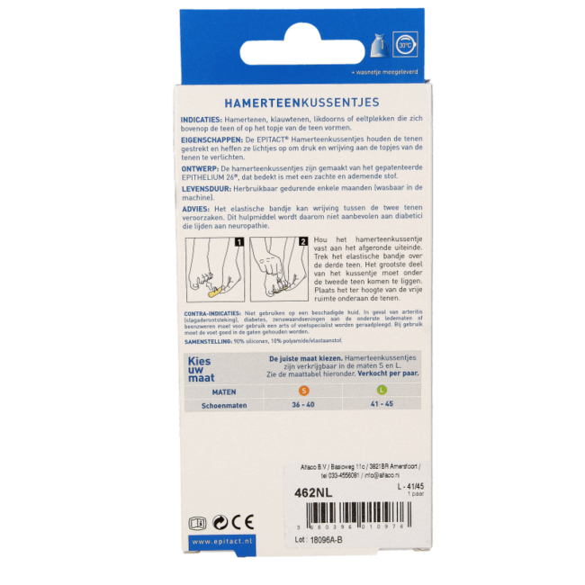 Epitact Cuscinetti per Dita a Martello Taglia 41/45 (2 Pezzi)