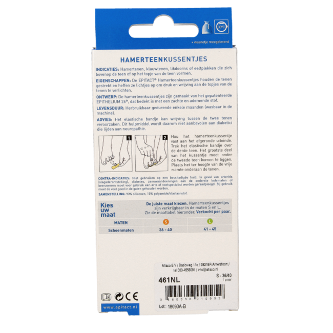 Cojines para dedos en martillo talla 36/40 2 unidades