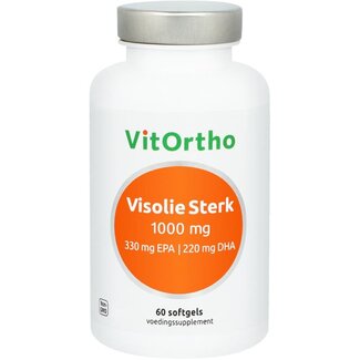 VitOrtho Huile de Poisson Forte 1000 mg 330 mg EPA 220 mg DHA 60 Capsules Molles