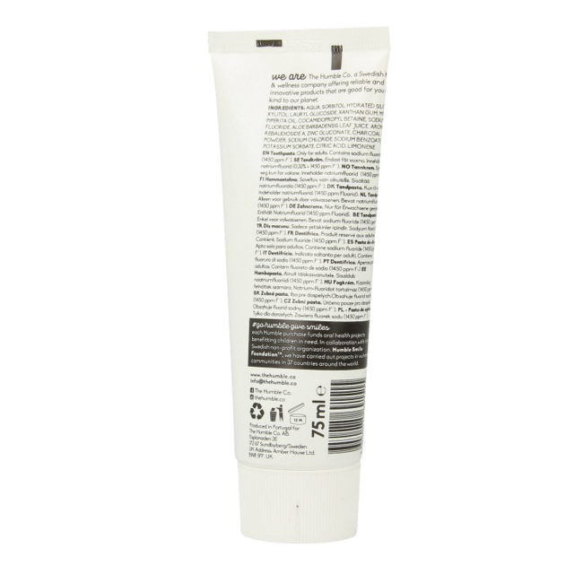 Natural charcoal toothpaste 75 Millilitres