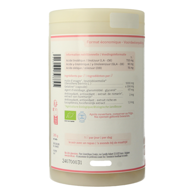Be-Life Evening Primrose 1000 Organic 180 Capsules