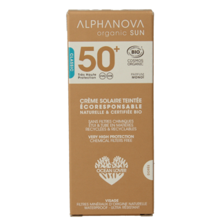 Alphanova Sun Alphanova Sun Bio krem przeciwsłoneczny koloryzujący złoty SPF50+ 50 gramów
