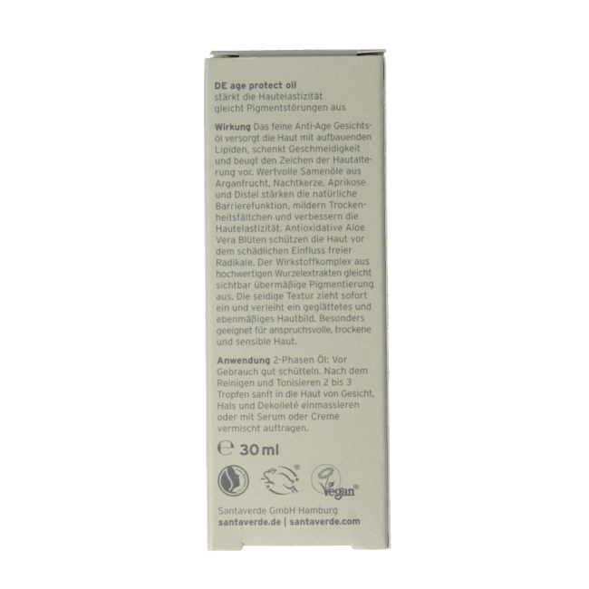 Santaverde Aloe vera age protect aceite facial 30 ml