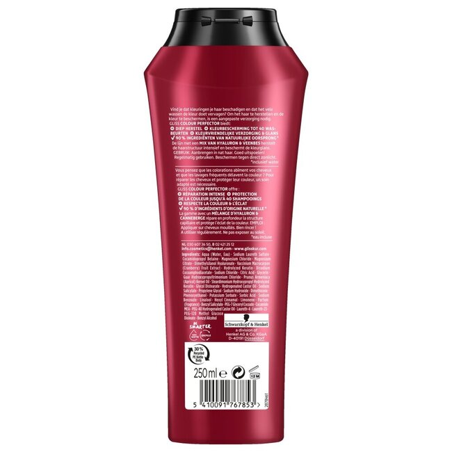 Gliss Kur Champú colour perfector 250 mililitros
