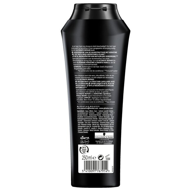 Gliss Kur Shampoo ultimate repair 250 Millilitres