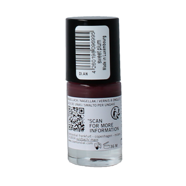 Esmalte de uñas vegano Benecos natural beauty Sweet Plum 20-free de base vegetal 5 ml