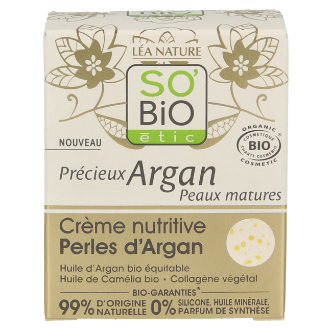 So Bio Etic Crema nutritiva perlas de argán 50 ml