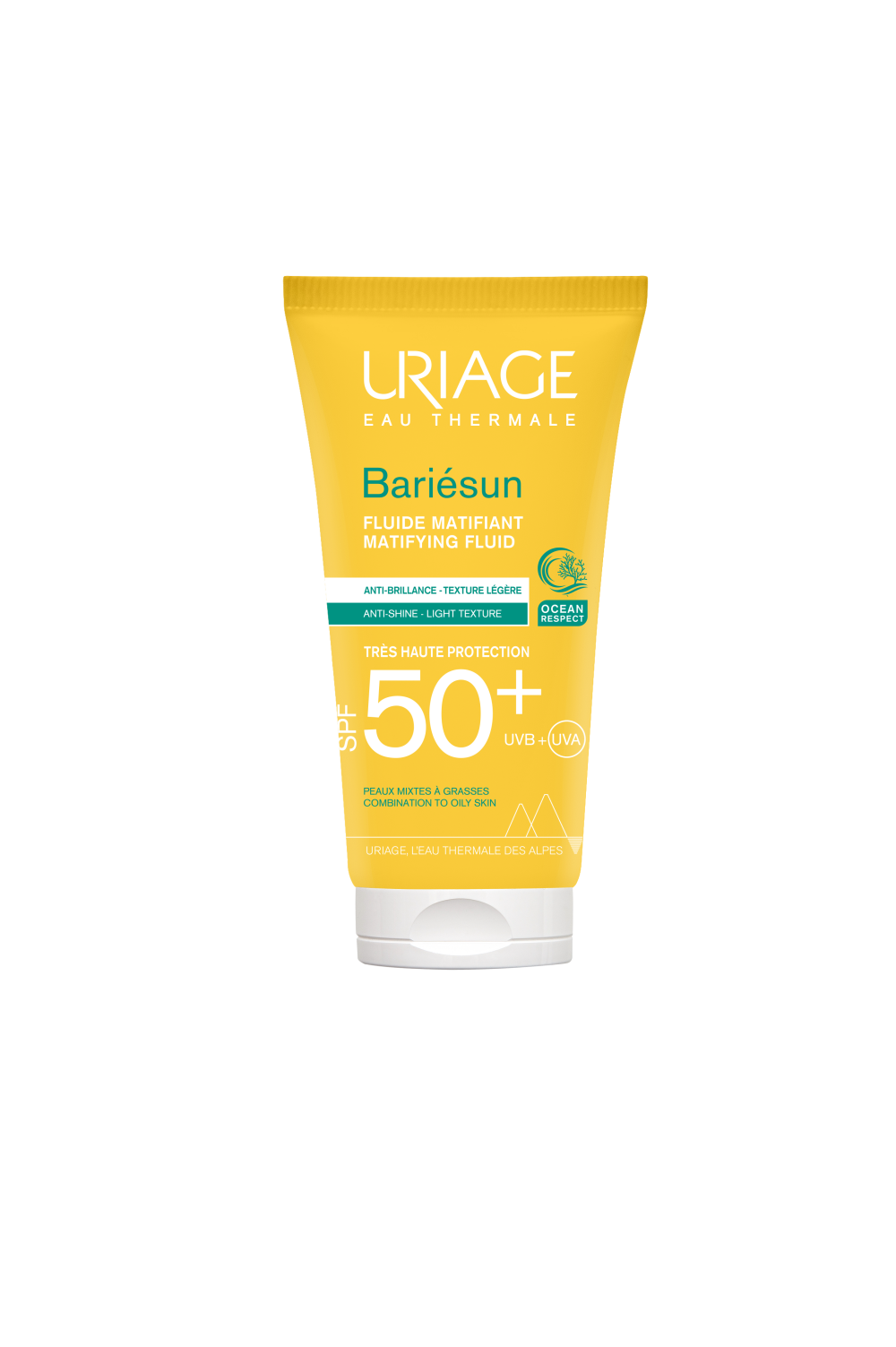Uriage Bariesun Protector Solar Matificante SPF50+ - Matifica y Regula el Exceso de Sebo - Ligero - Sin Residuo Blanco - Resistente al Agua y al Sudor - Para Pieles Mixtas a Grasas - 50ml